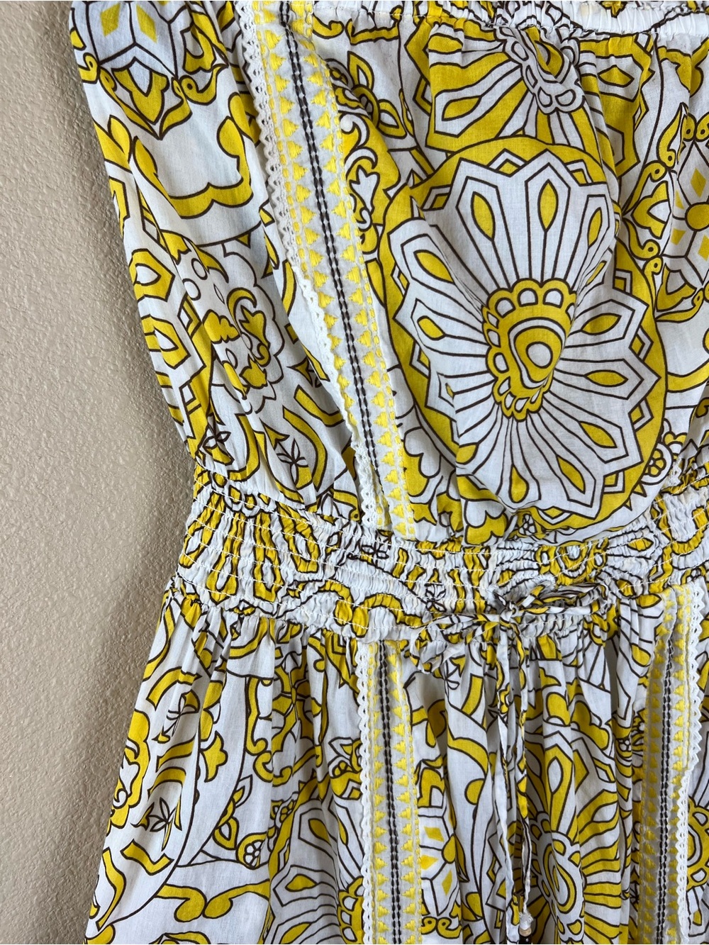 Ramy Brook Nadine Cotton Strapless Coverup Maxi Dress sunglow kaleidoscope - Picture 8 of 13